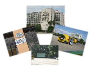 Plaza de la Revolución, Cocotaxis, Cartel CDR, Uno de los tantos carteles con lemas de la "Revolución que hay por la Habana